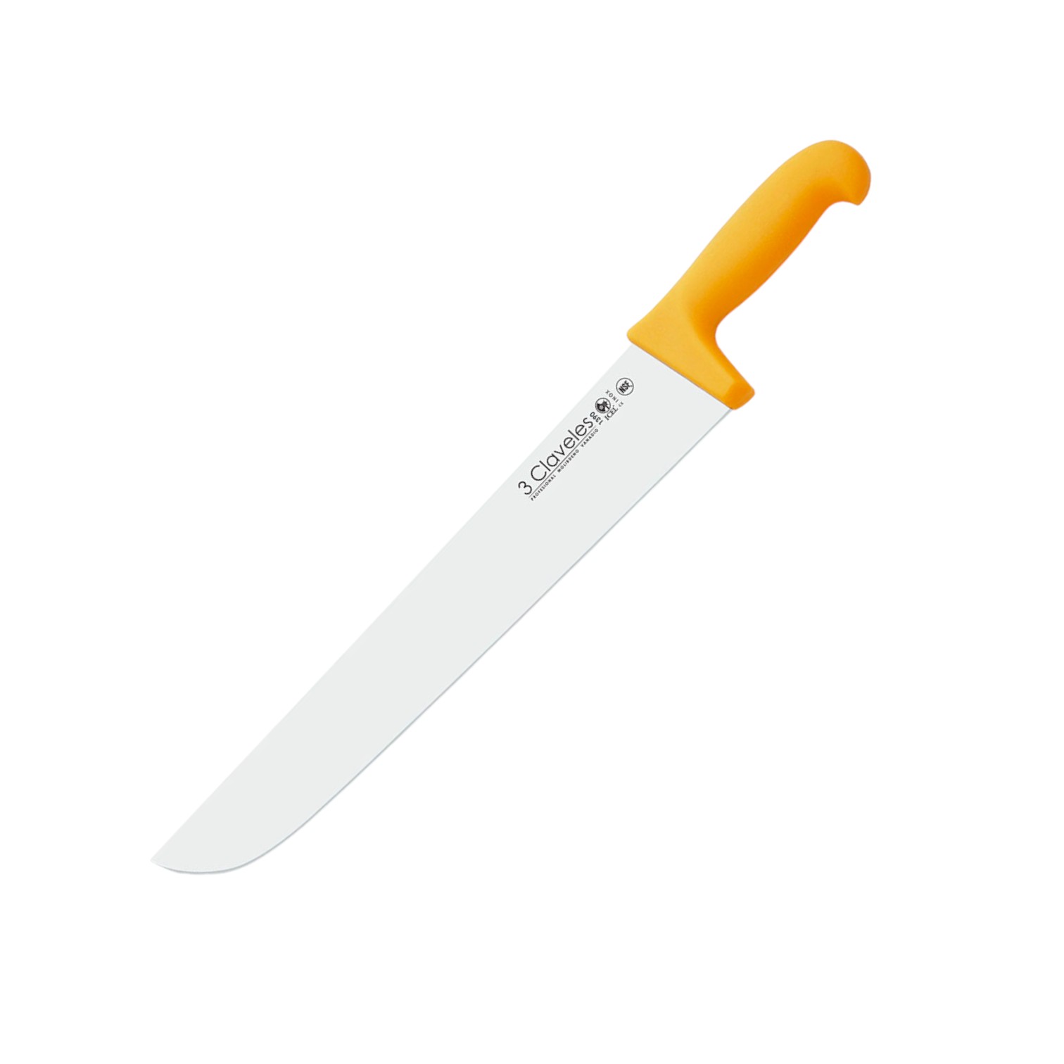 Cuchillo carnicero amarillo con hoja de 36 cm y mango de poliprop...
