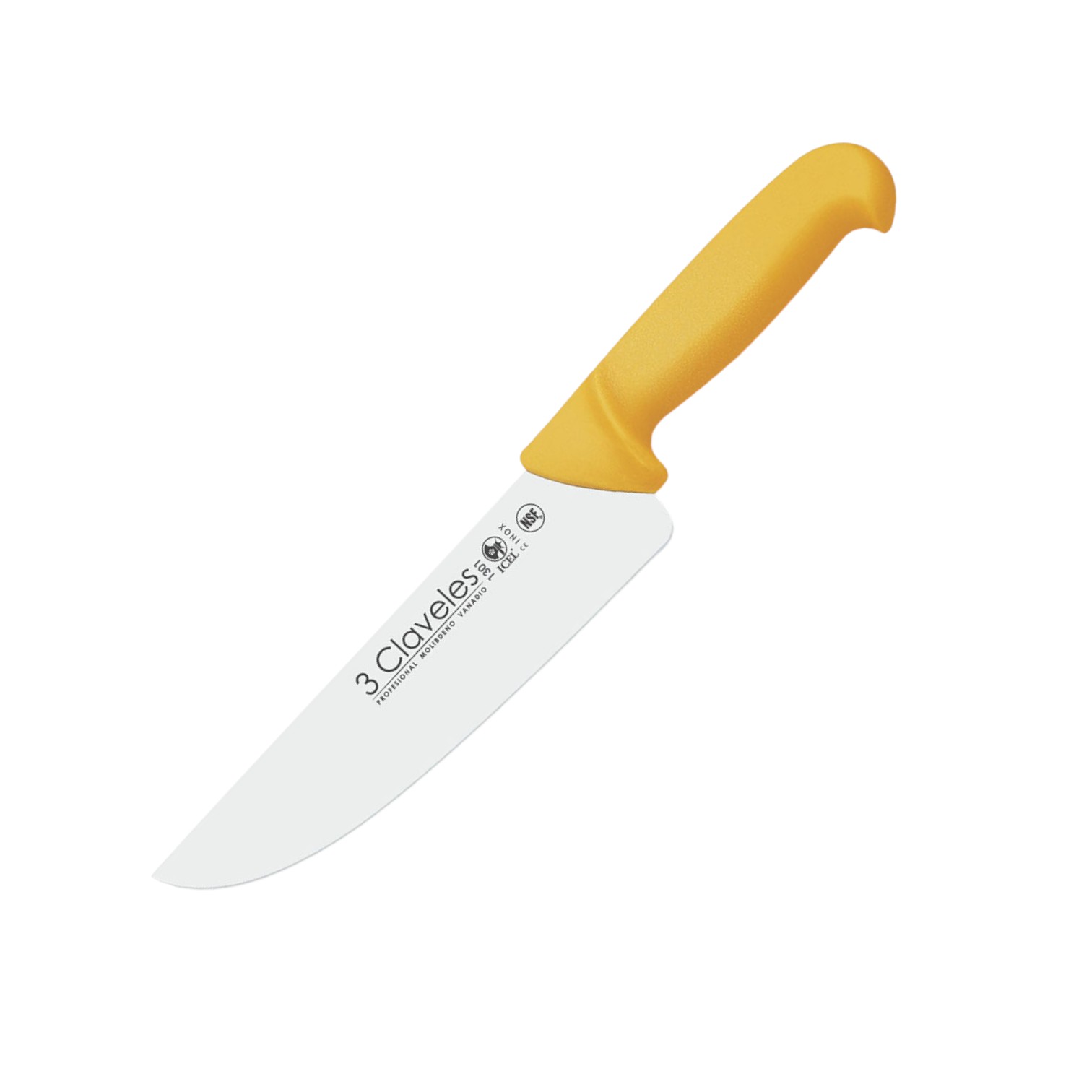 Cuchillo carnicero ancho con hoja de 20 cm y mango de polipropile...