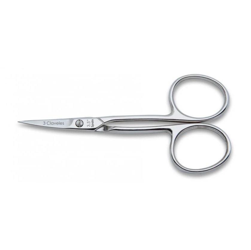 Tijera de cutículas de 9 cm curva 3 Claveles