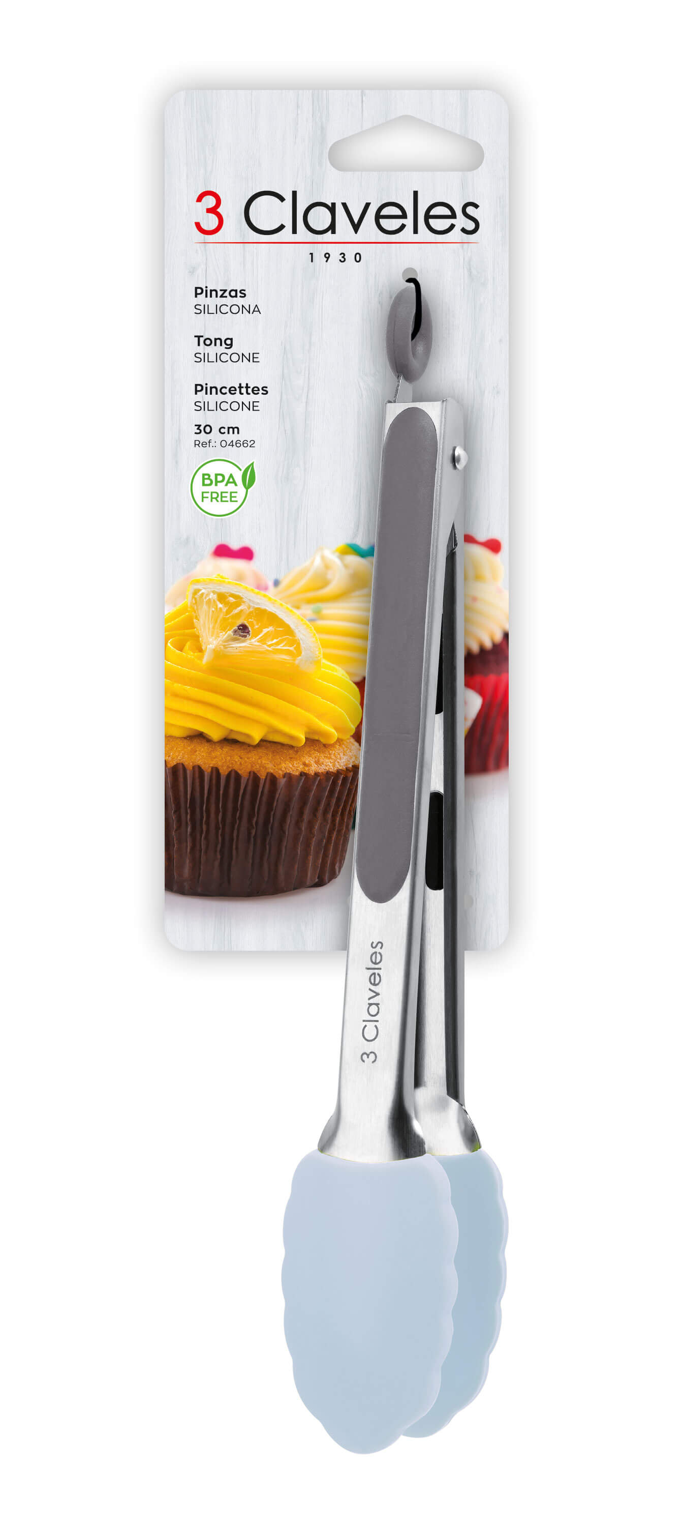 Pinças de Cozinha em Silicone Livres de BPA 3 Claveles