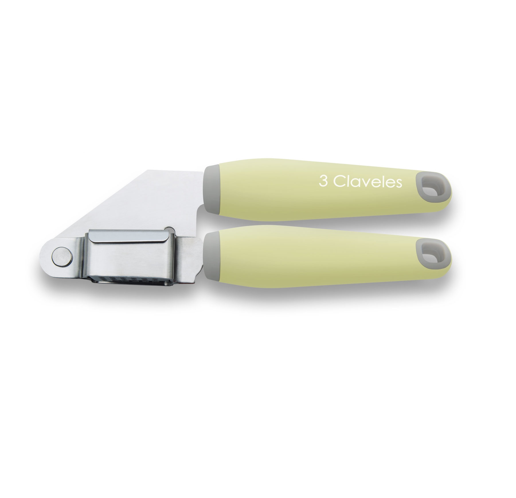 Espremedor de alho em aço inoxidável com pega em TPR e polipropil...