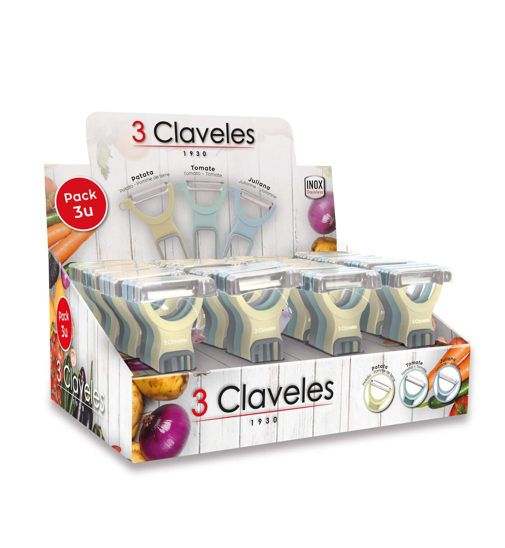 Conjunto de 16 unidades, pacote de 3 descascadores coloridos para...