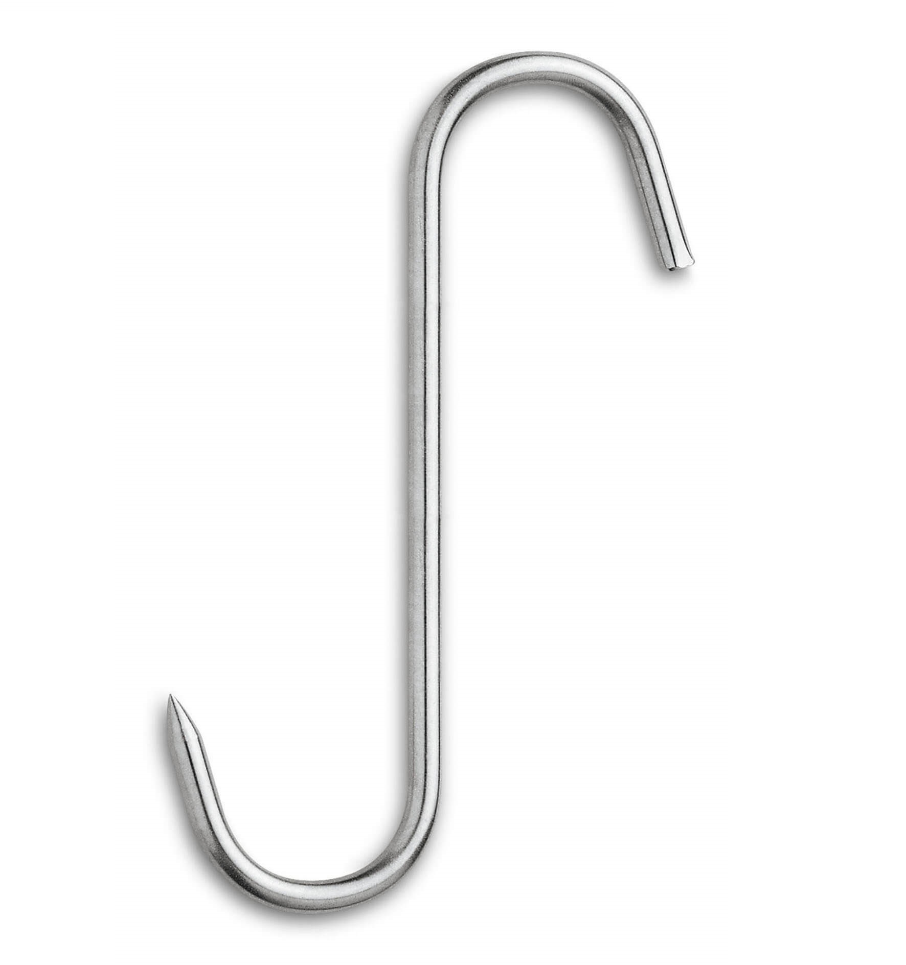 Gancho para carne, modelo S, aço inoxidável, 18x6 cm, 3Claveles