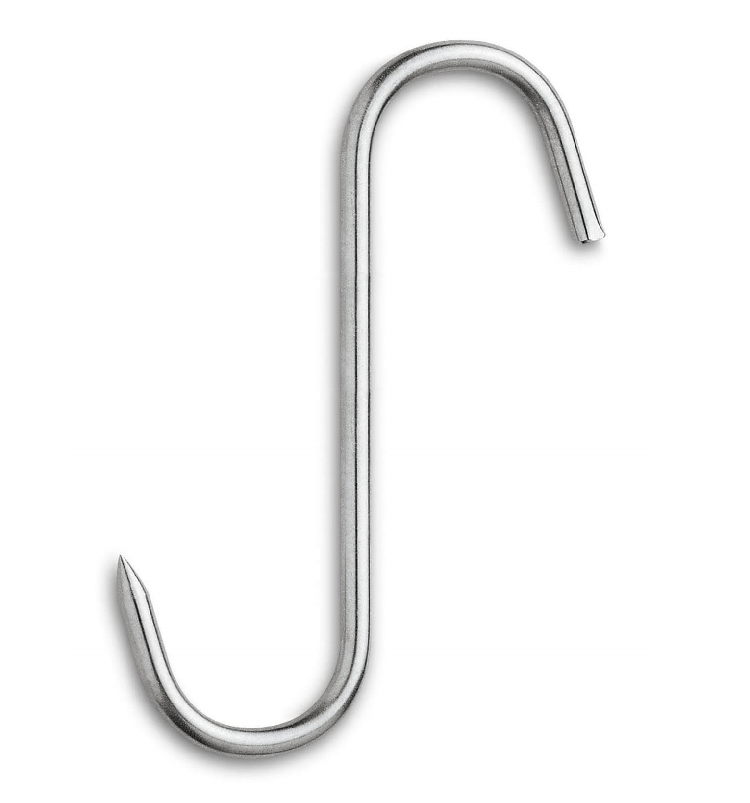 Gancho para carne, modelo S, aço inoxidável, 16x5 cm, 3Claveles