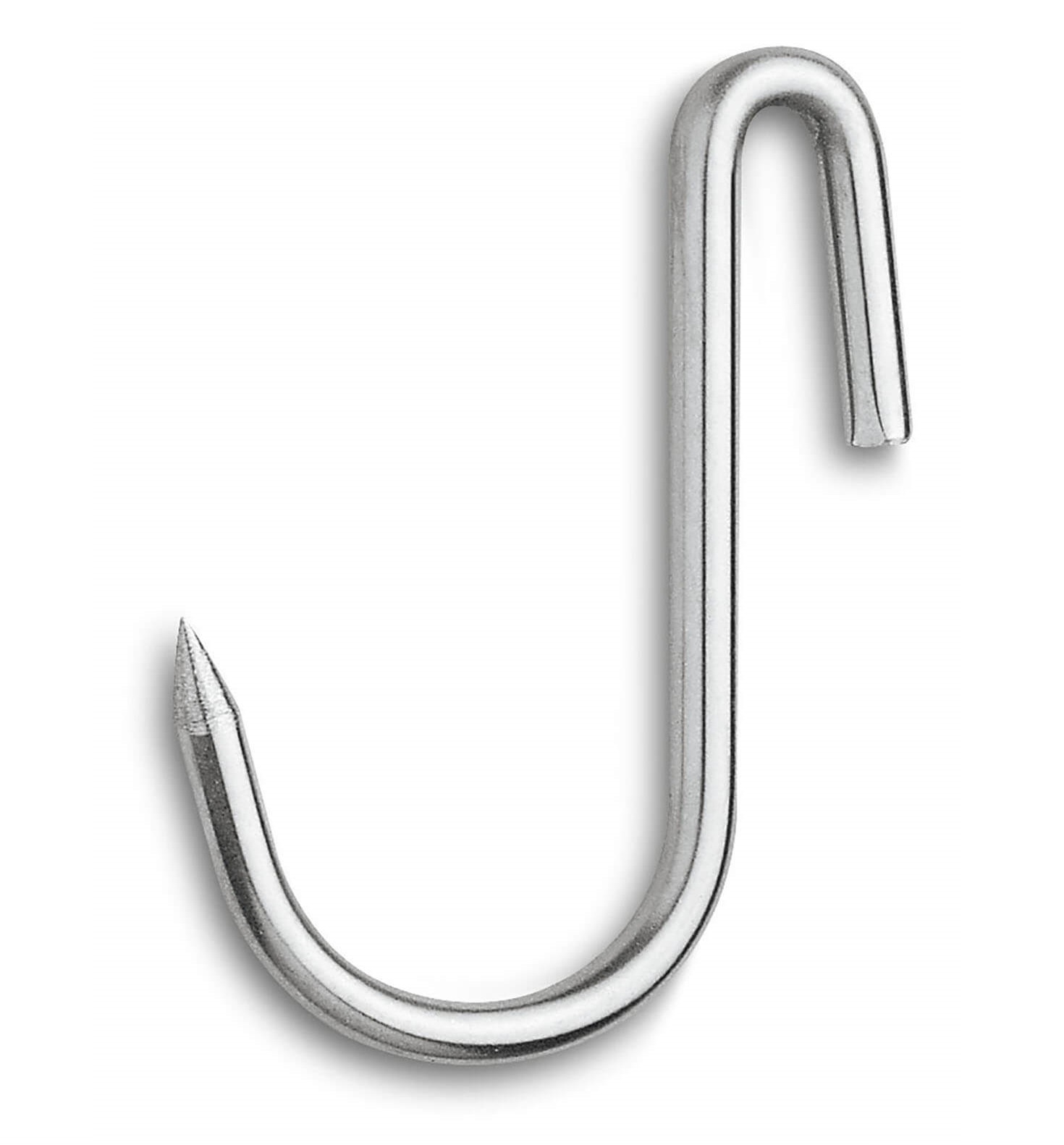 Gancho para carne, modelo J, aço inoxidável, 10x4 cm, 3Claveles