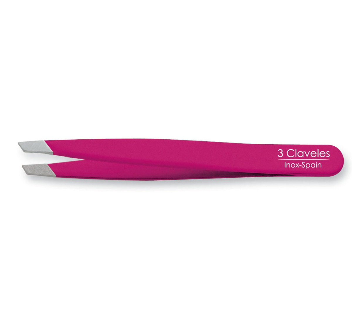 Pinza de depilar rosa con punta sesgada 10 cm 3 Claveles