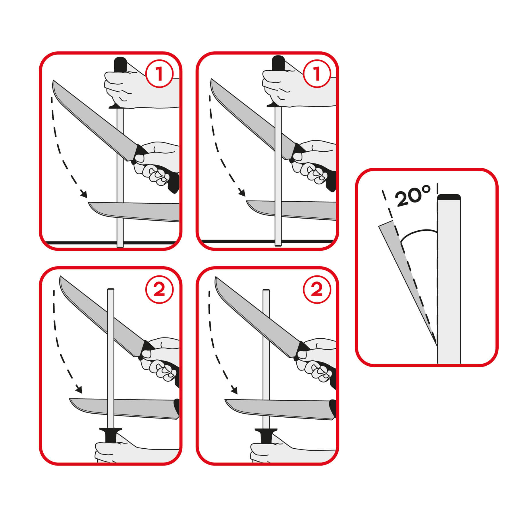 Afiador em aço diamantado 3 Claveles com cabo em fibra de nylon preta