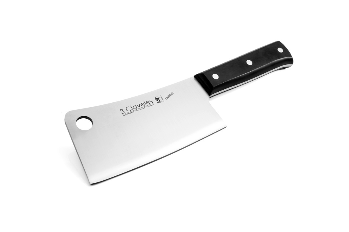 Machado com 20 cm e 5 mm de espessura, cabo em polioximetileno preto, 3 Claveles