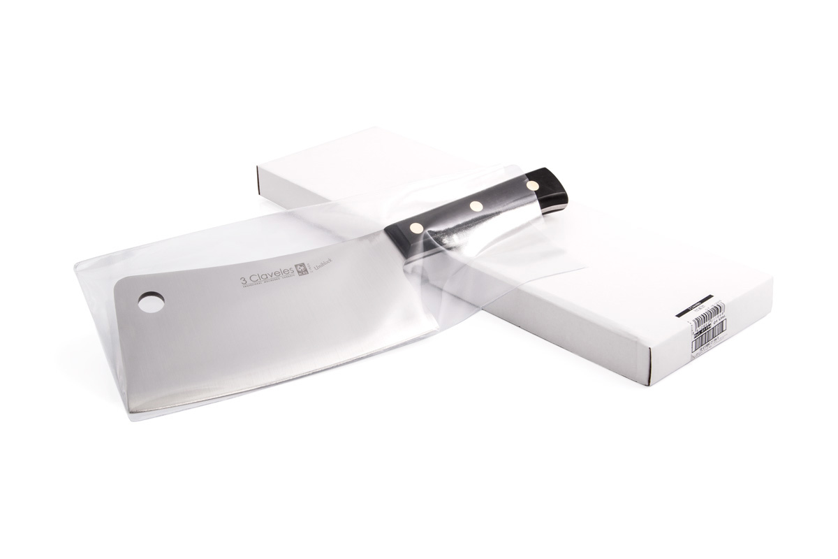 Machado com 20 cm e 5 mm de espessura, cabo em polioximetileno preto, 3 Claveles