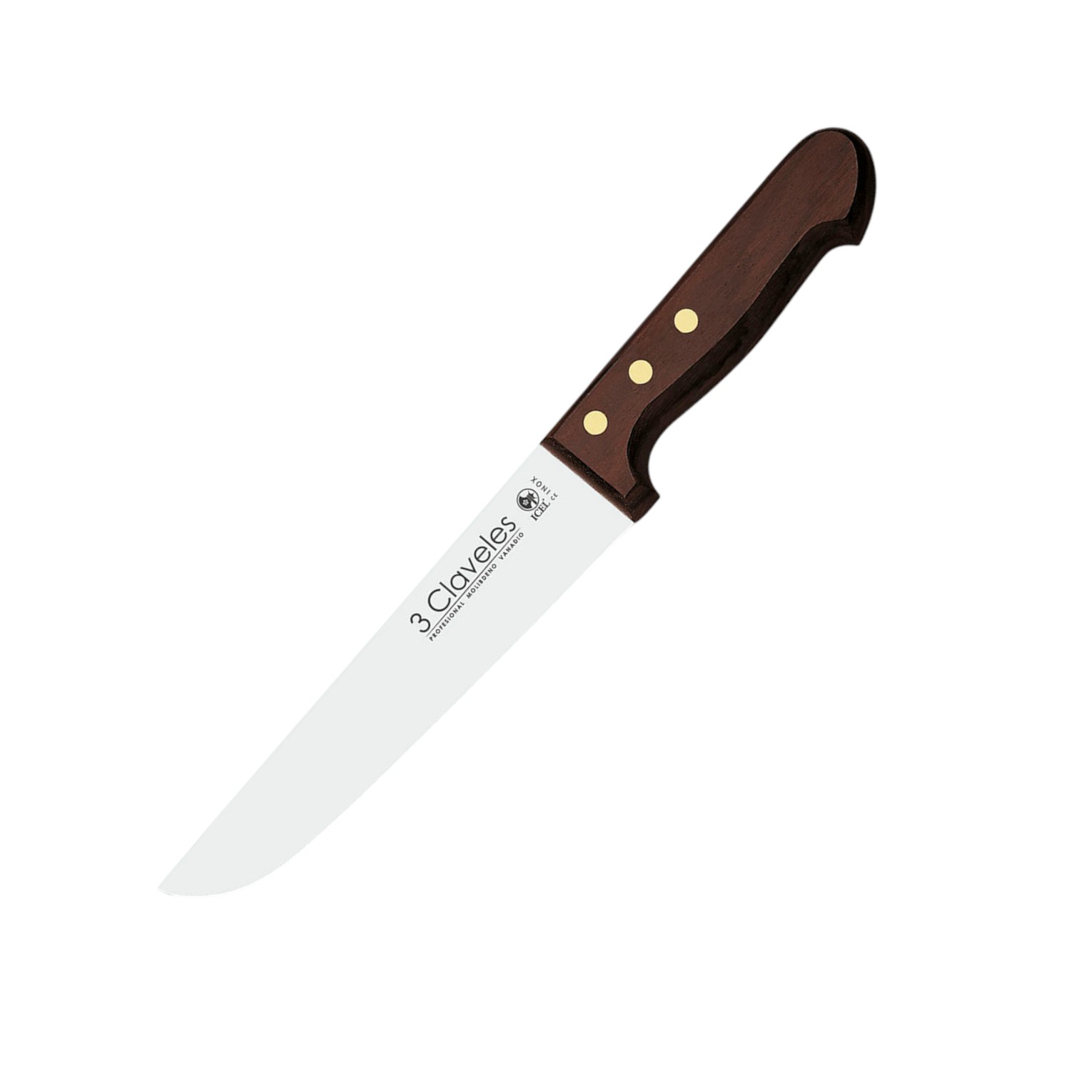 Cuchillo carnicero 18 cm con mango de palosanto 3 Claveles