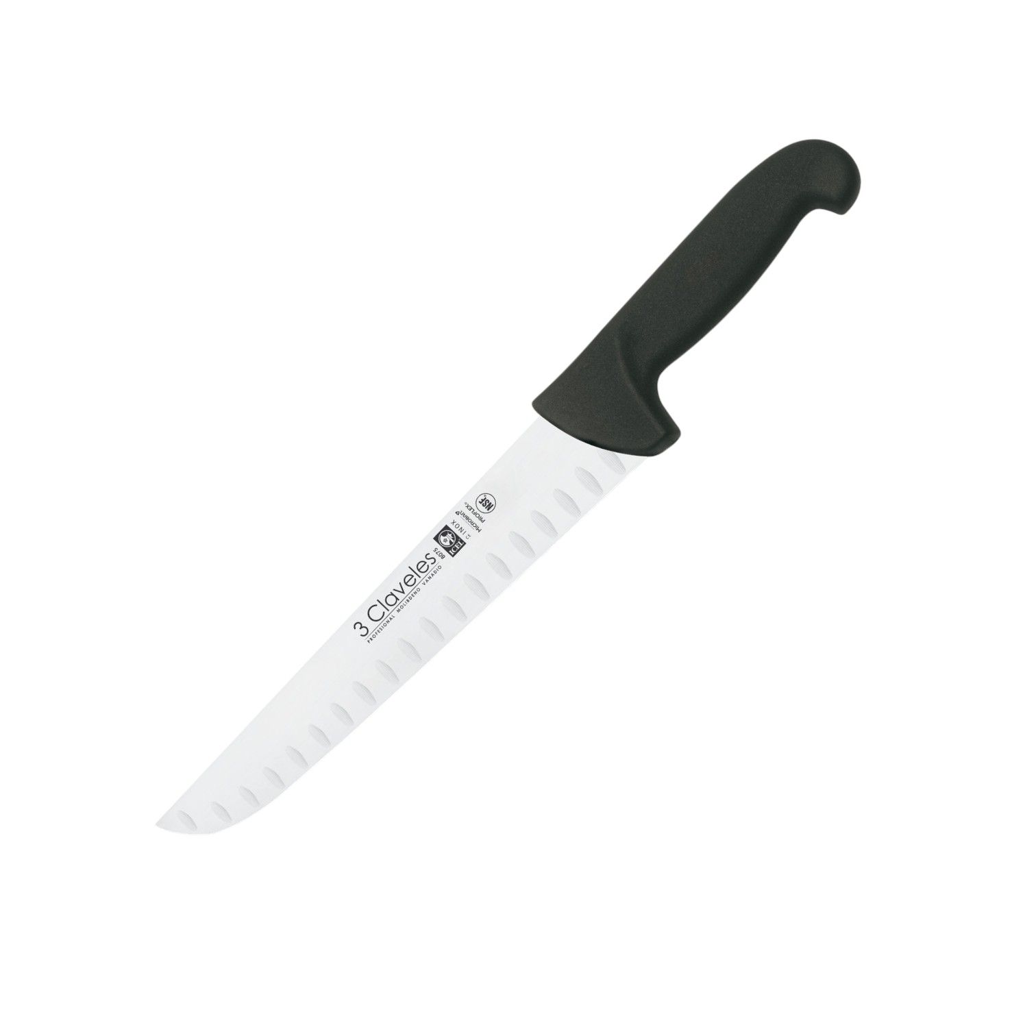 Cuchillo carnicero alveolado con hoja de 24 cm con mango de profl...