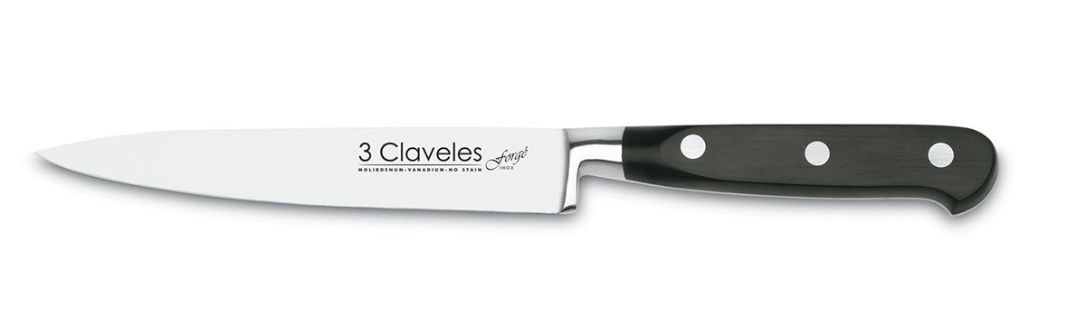 Juego de cocina 5 cuchillos y tijeras en taco 3 Claveles Forgé