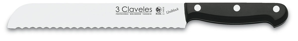 Juego de cocina 5 cuchillos y tijeras en taco 3 Claveles Uniblock