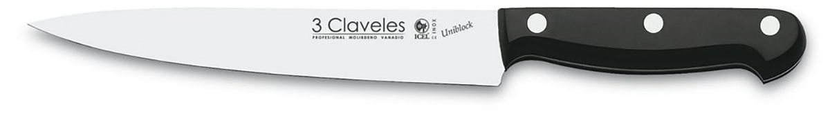 Juego de cocina 5 cuchillos y tijeras en taco 3 Claveles Uniblock