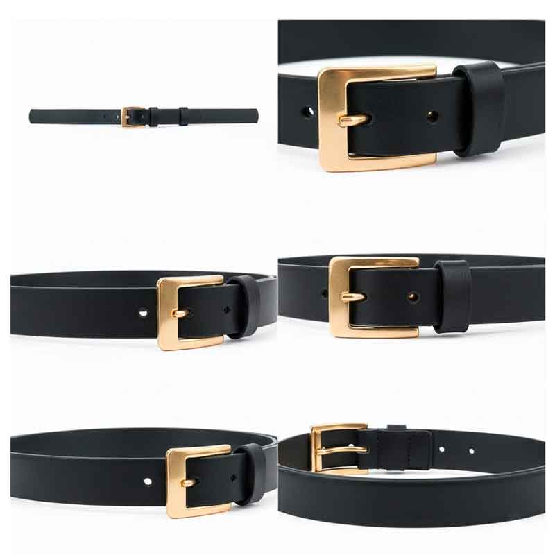 cinturón de cuero​ hebilla dorada 25-71405