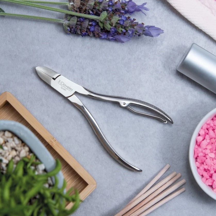 3 Claveles Alicate de unhas curvo de 12 cm