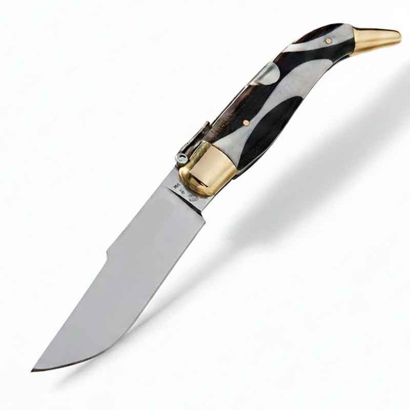 Navaja clásica albacete con mango de asta de ciervo y búfalo y ho...