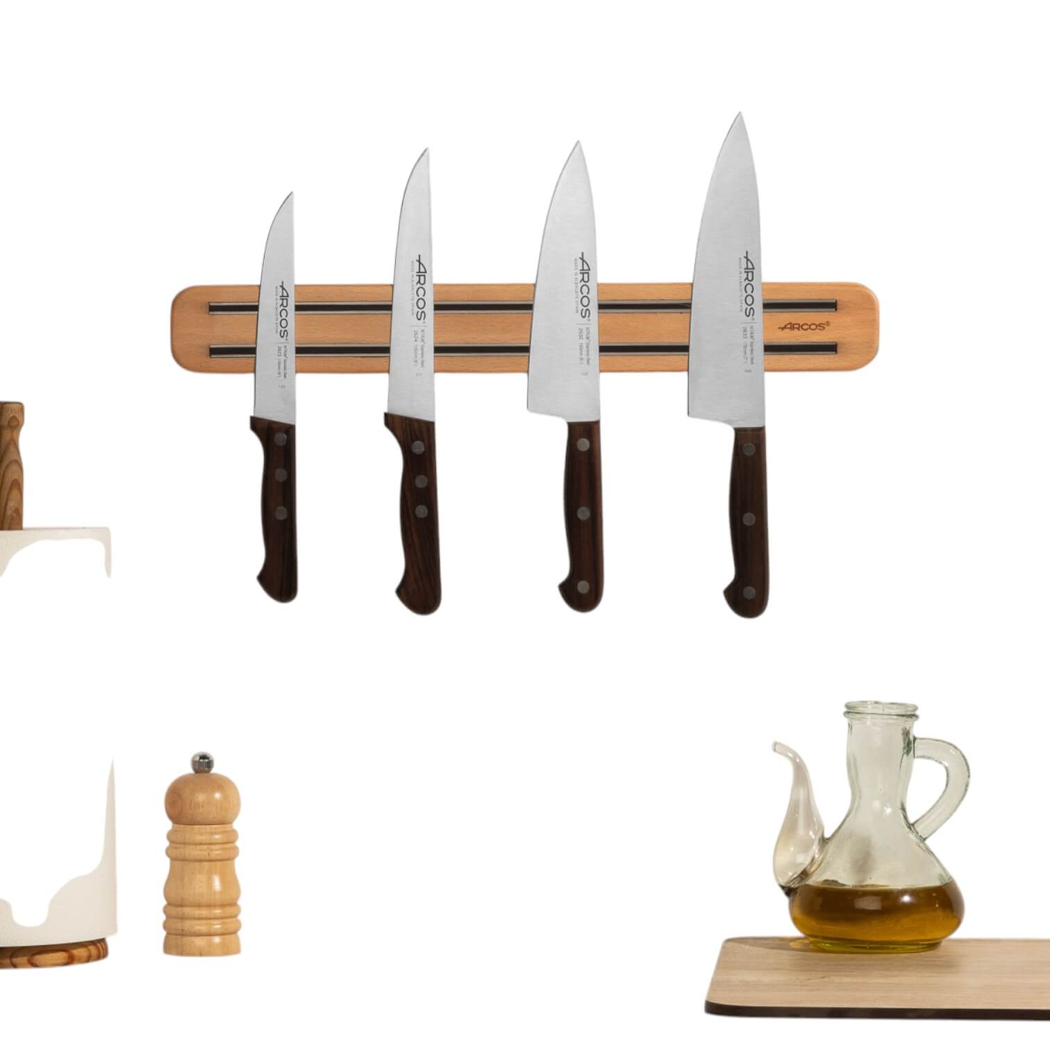 Soporte magnético de madera Arcos 400x50 mm