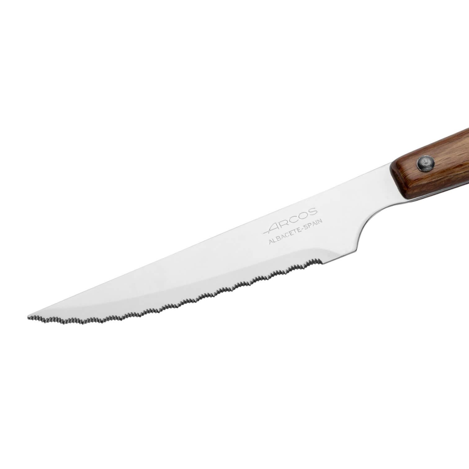 Arcos Steakmesser mit 105 mm langer, gezahnter Klinge und Griff aus Pressholz