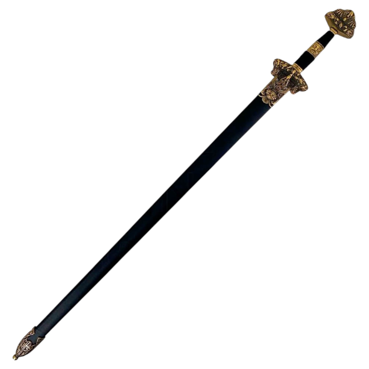 Espada Odin de 100cm negra y dorada con vaina