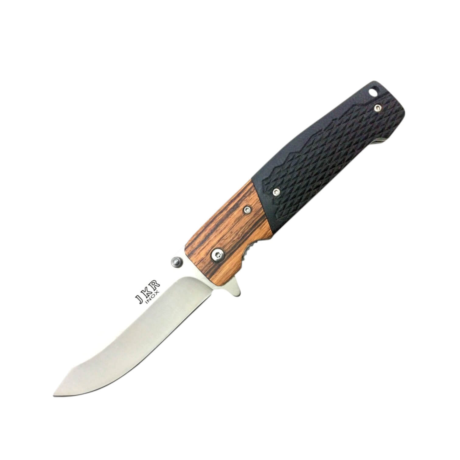 Navaja deportiva con mango de G10 negro y madera con hoja de 8.7 ...