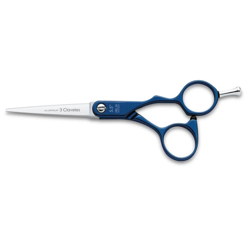 Kit peluquería Duraluminium azul 5.5" con filo suave 3 Claveles