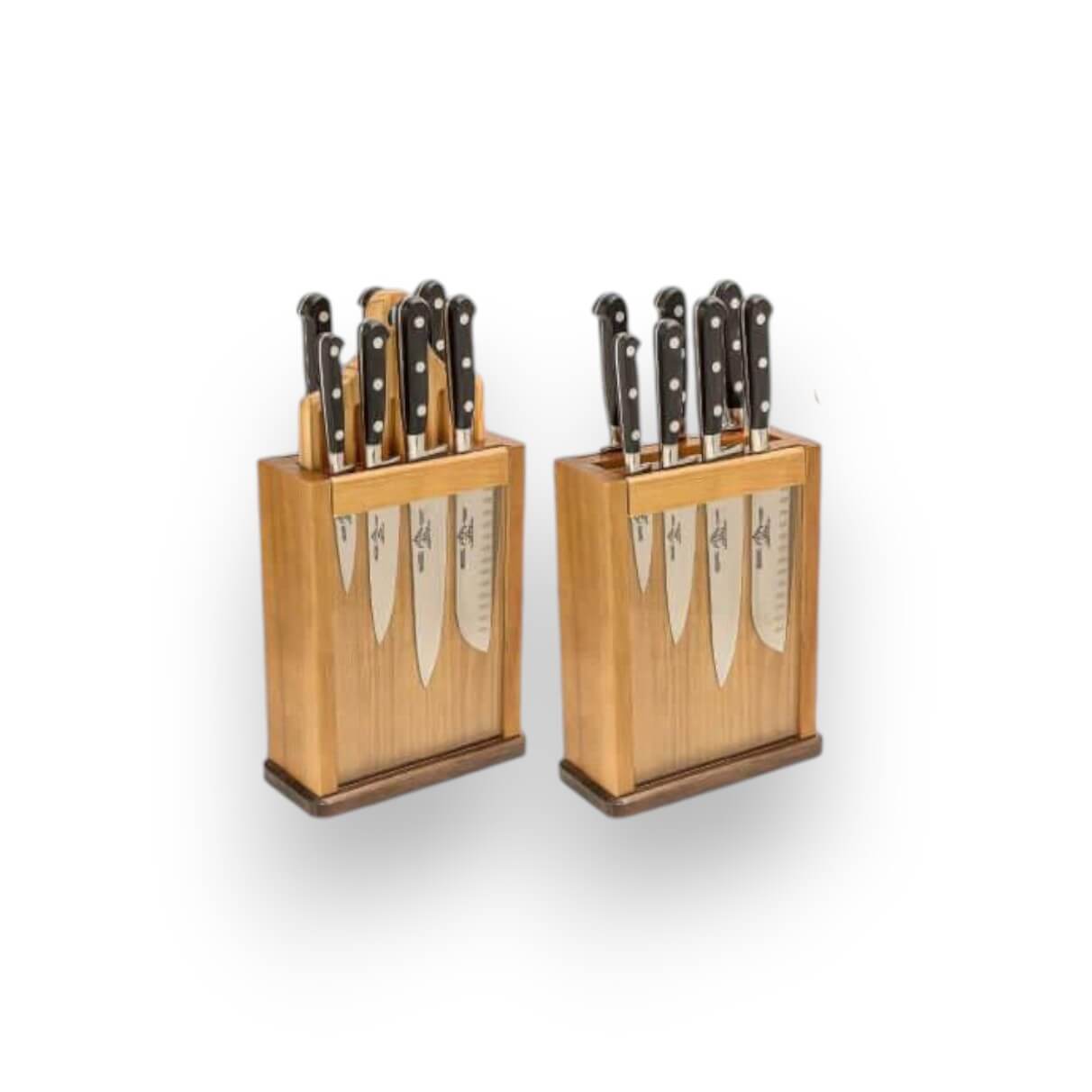 Taco magnético de madera de pino con 8 piezas con mango de phenol kraft negro serie Forjado francés