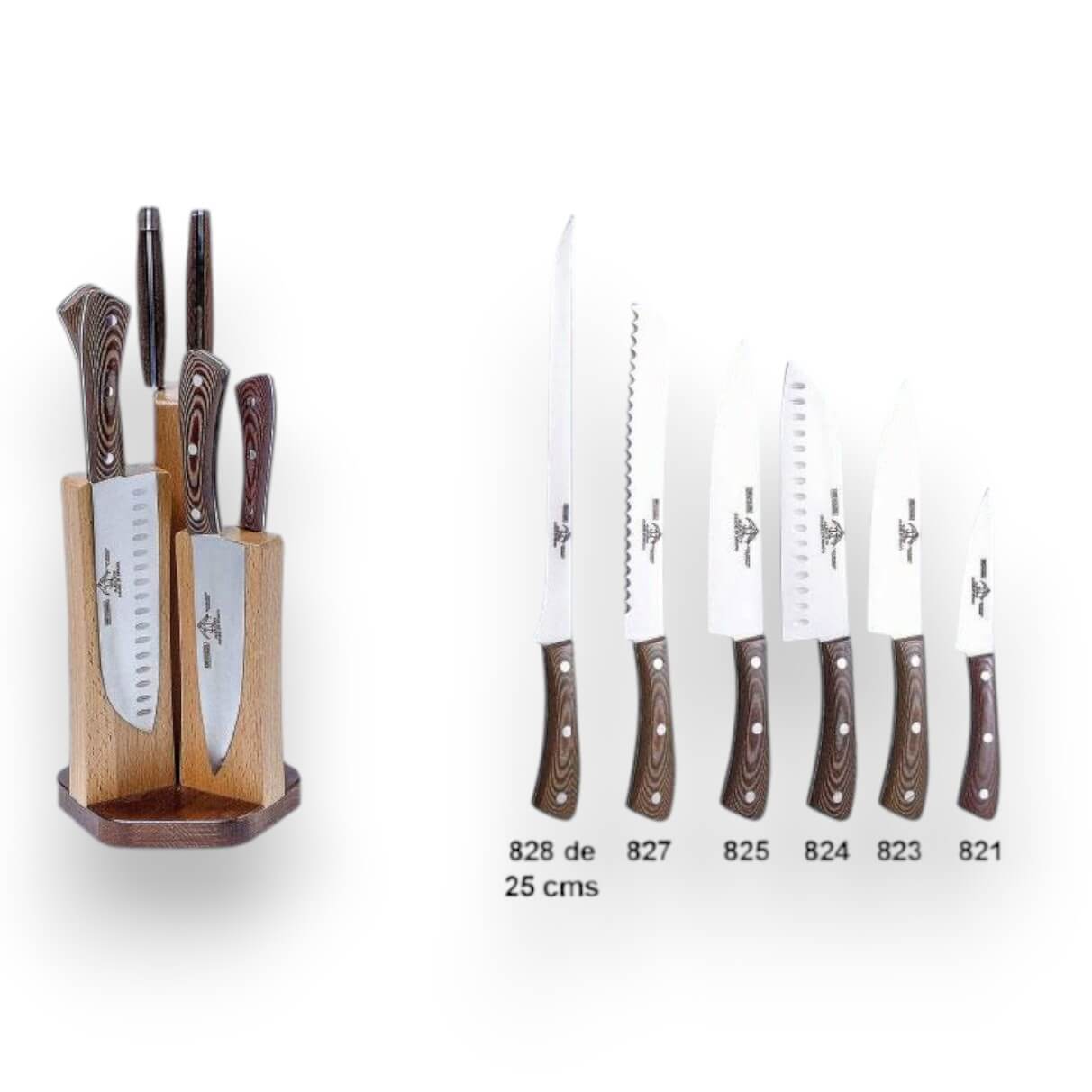 Taco magnético de madera de haya con 6 piezas con mango de micart...