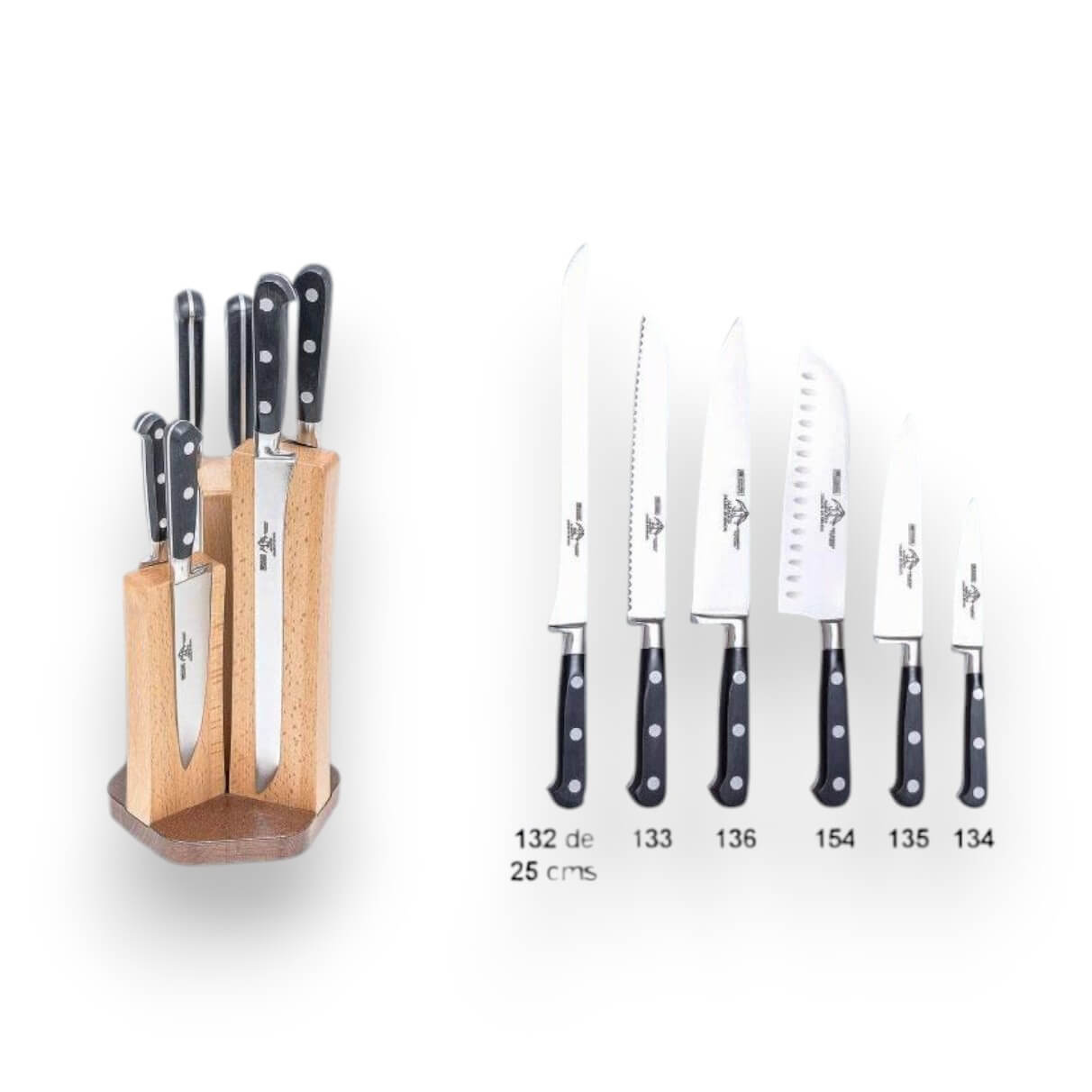 Taco magnético de madera de haya con 6 piezas con mango negro ser...