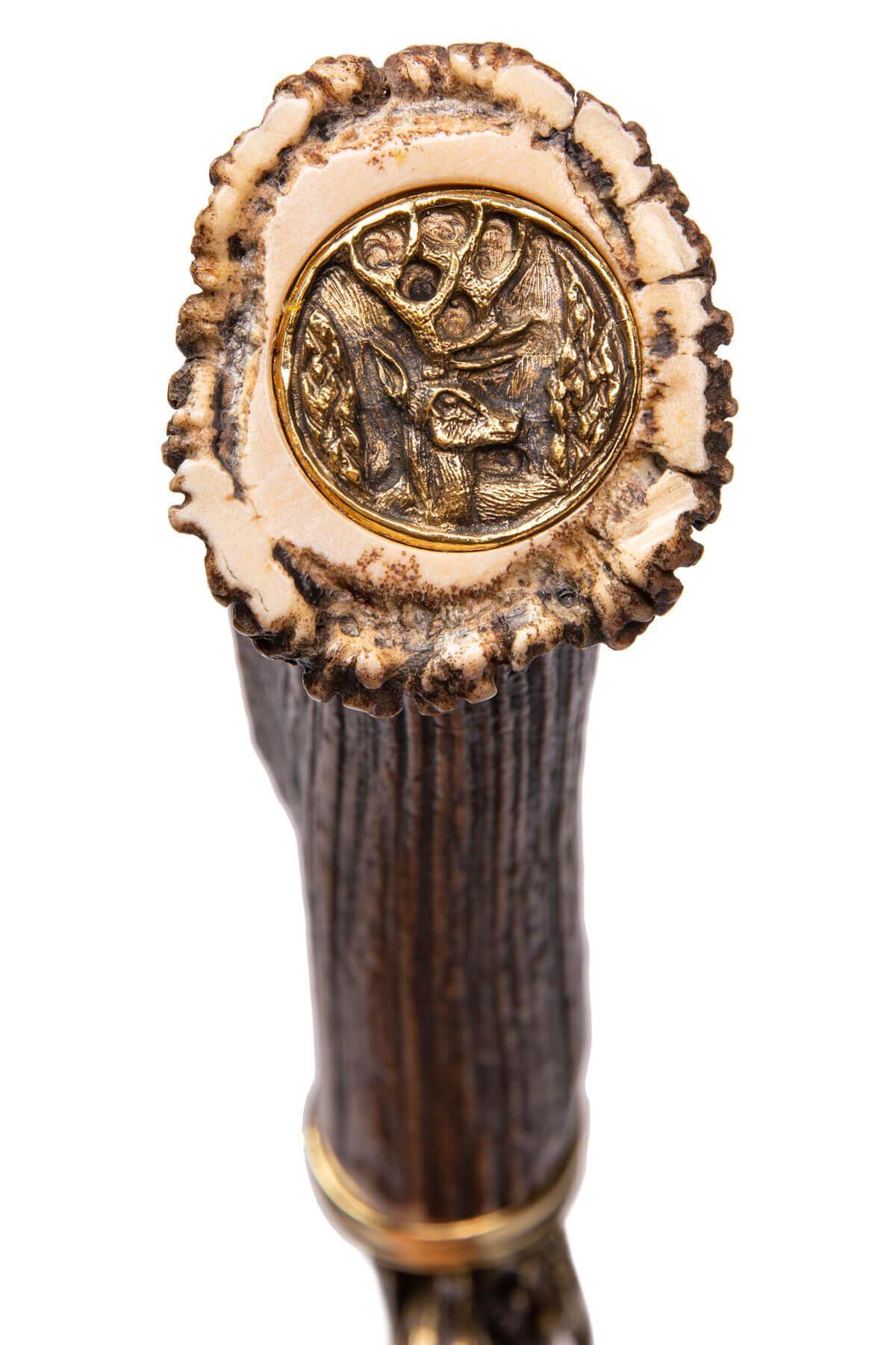 Cuchillo de lujo Muela Cervus 26L con guarda de latón decorada