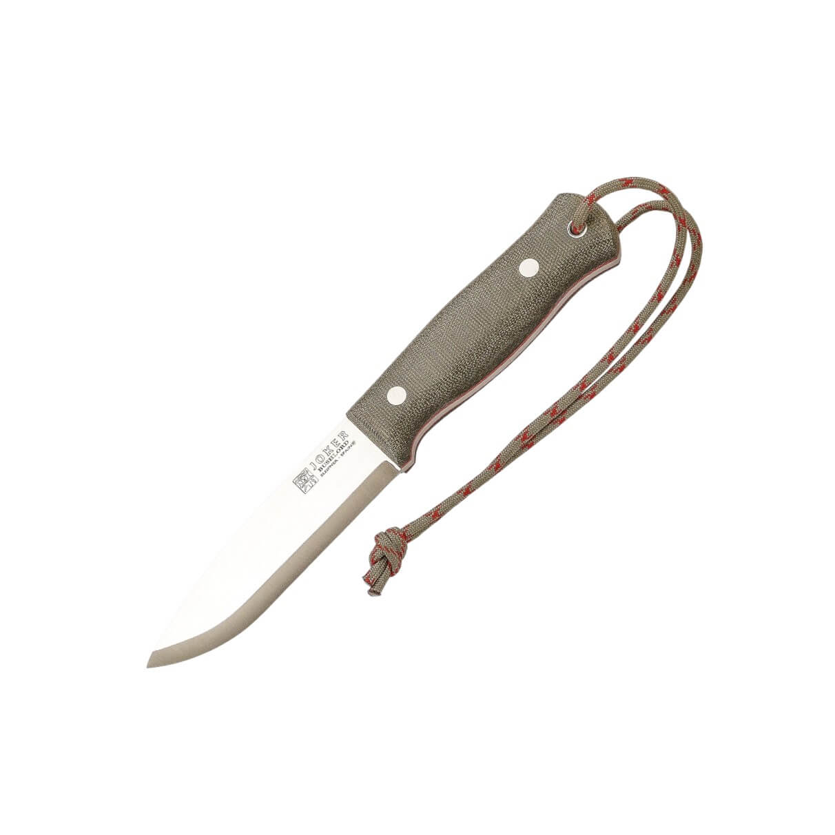 Cuchillo bushcraft Joker Bushlord con mango de micarta canvas ver...