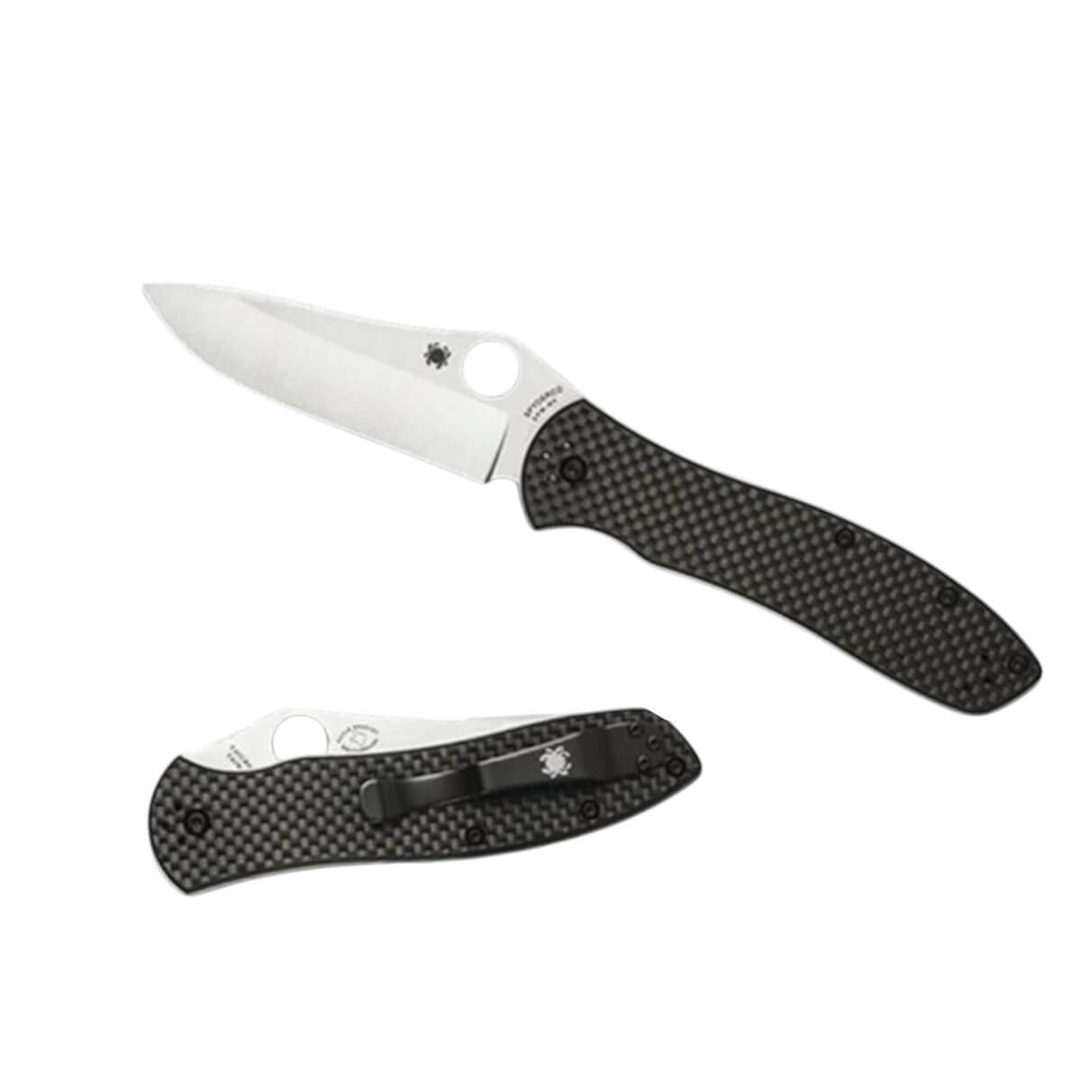 Spyderco Bradley Klappmesser mit schwarzem Kohlefasergriff und CPM M4 Flachklinge C134CFP