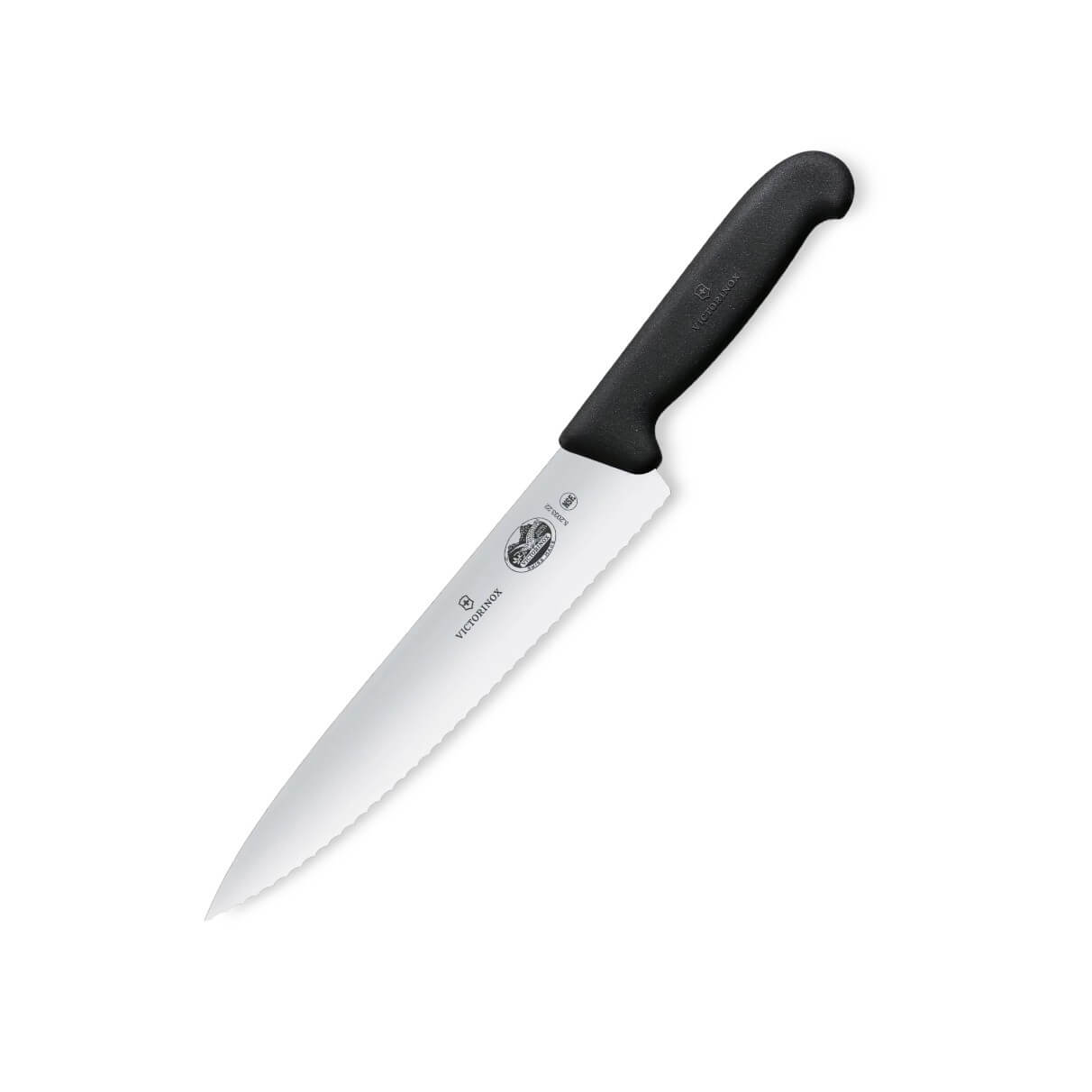 Faca de Chef Victorinox Fibrox de 22 cm com lâmina serrilhada e c...