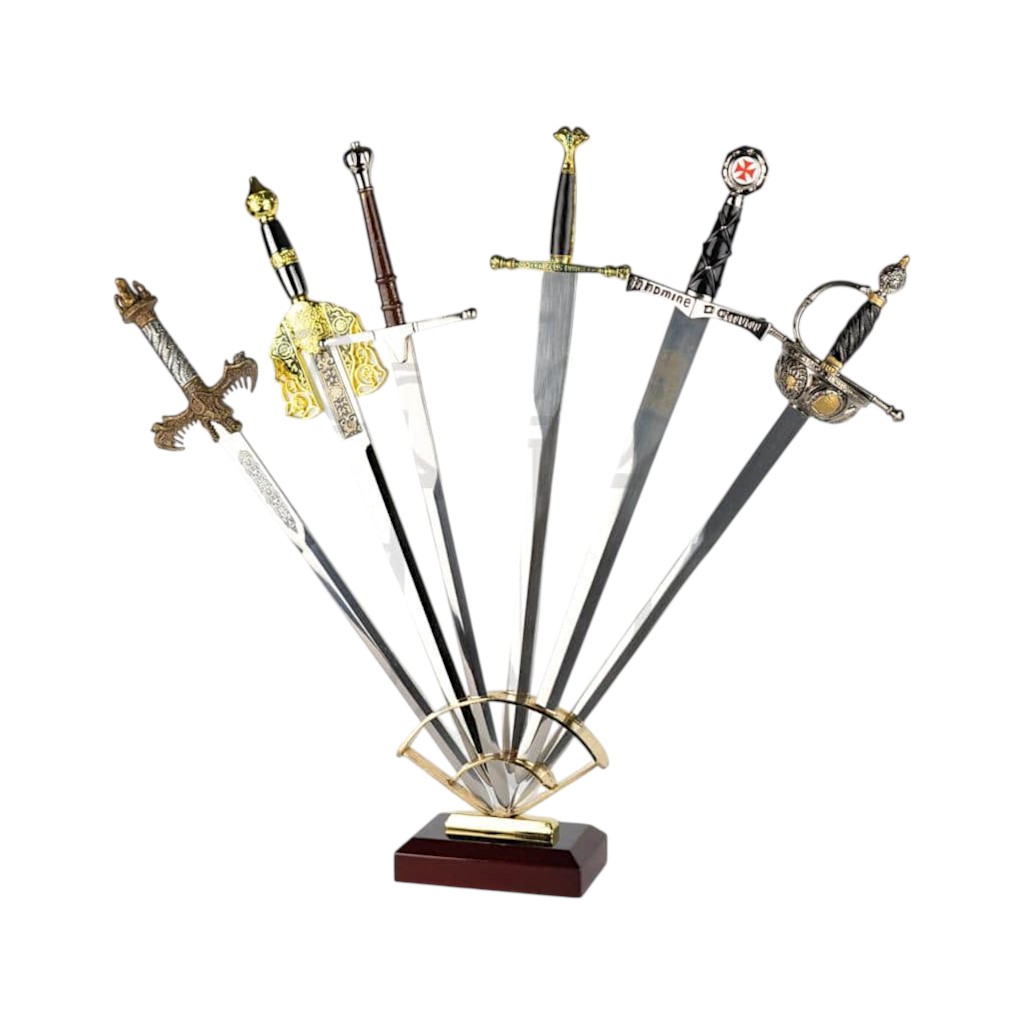 Expositor 6 piezas mini espadas.