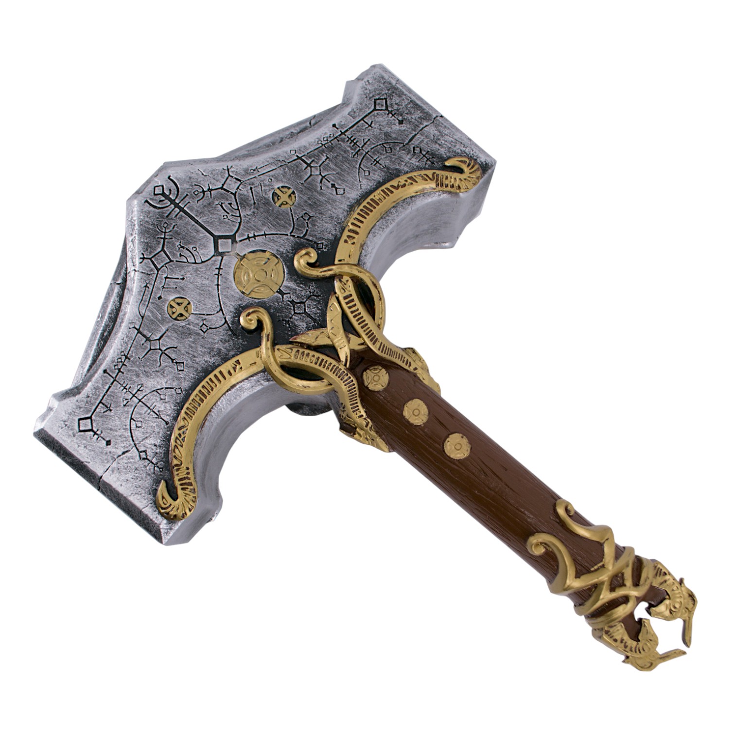 Martillo de Thor de God of War de fibra de vidrio con mango marró...