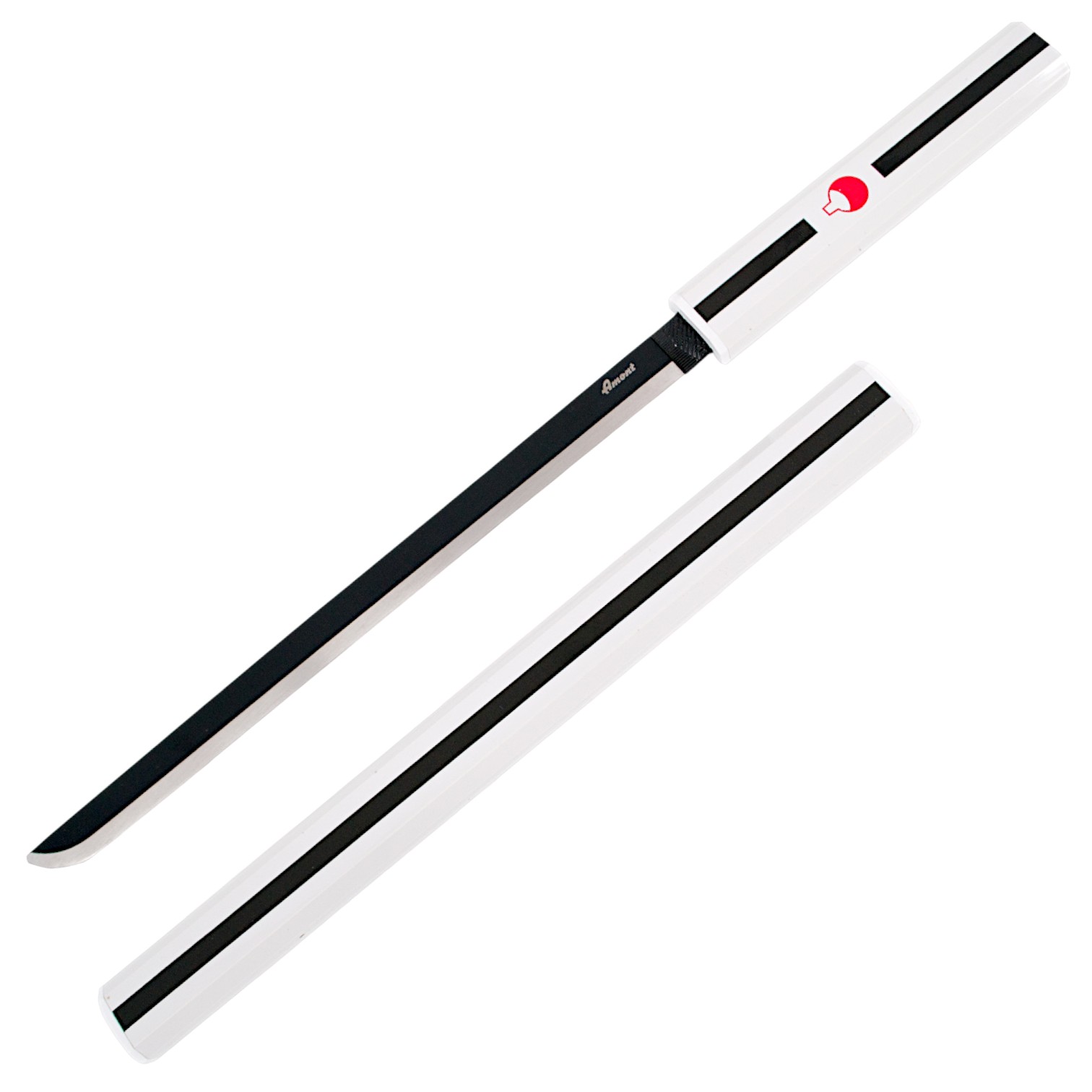 Mini katana Sasuke Uchiha de Naruto con hoja negra y mango blanco