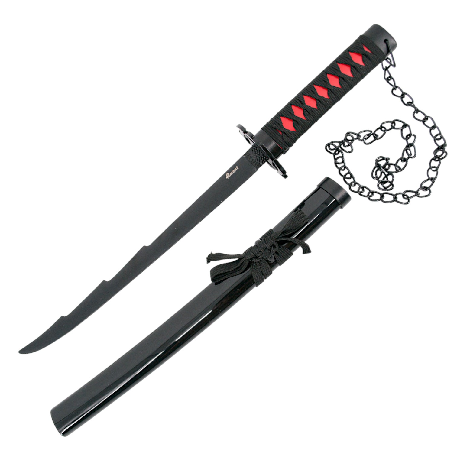 Mini katana Tensa Zangetsu Ichigo Kurosaki de Bleach con hoja neg...