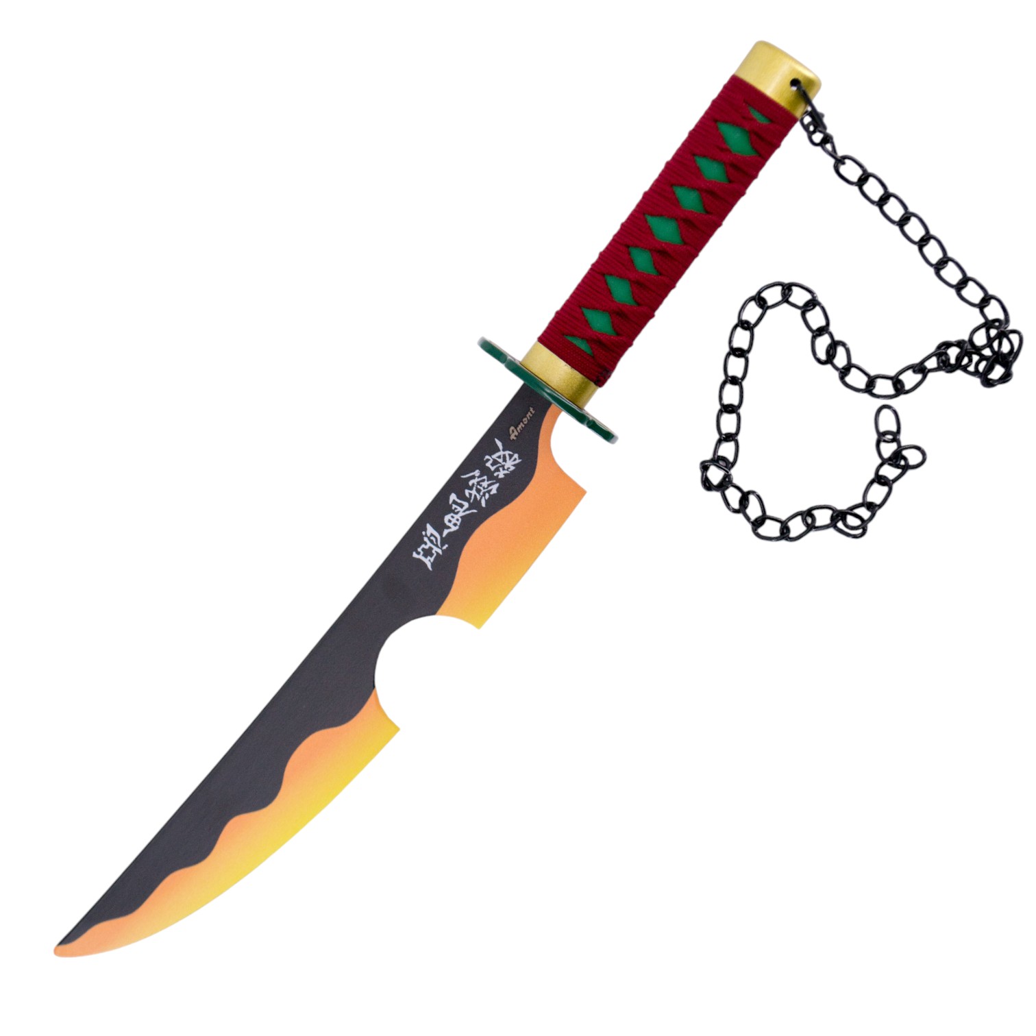 Mini katana Tengen Uzui Demon Slayer con hoja negra y mango encor...