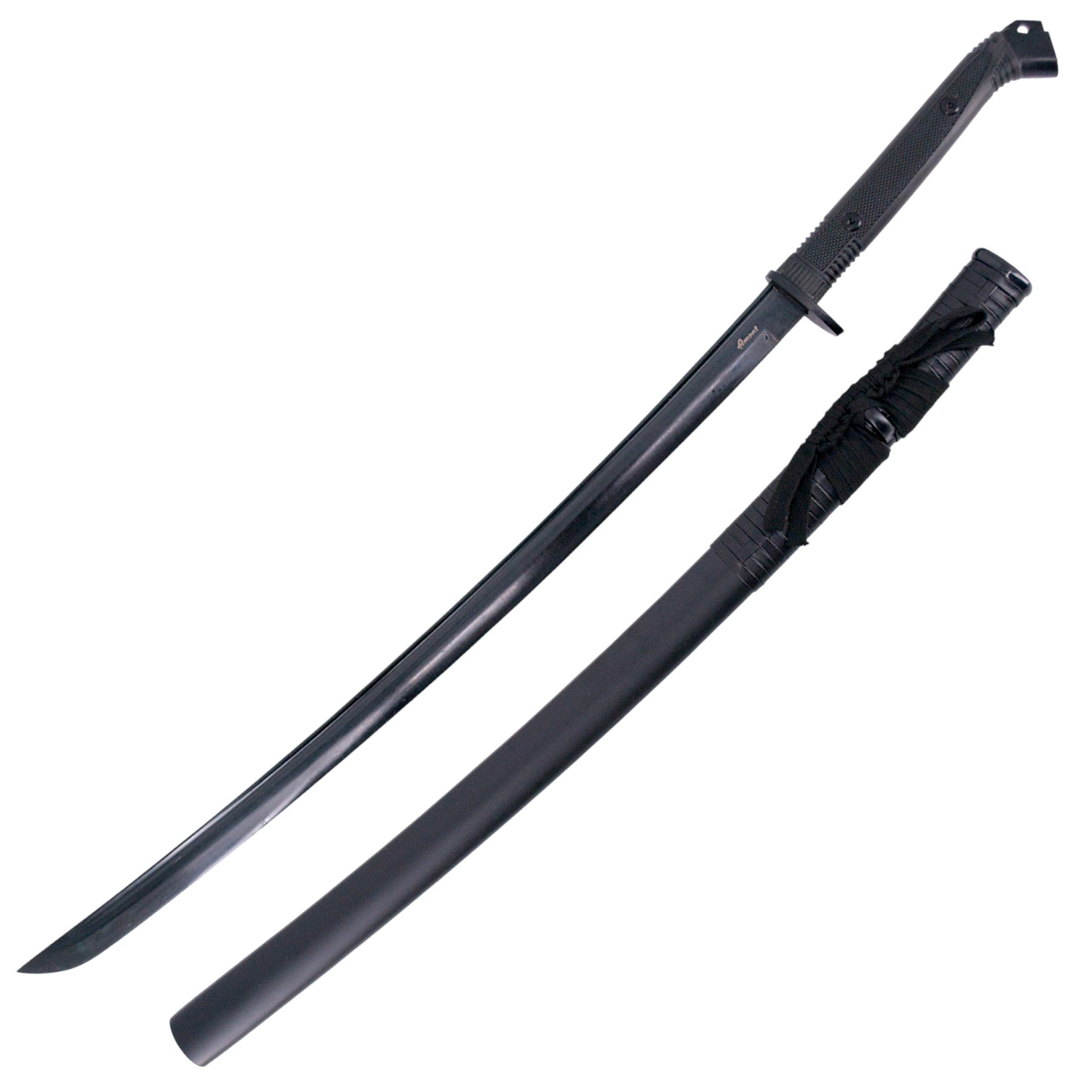 Katana funcional de acero carbono 1065 de 102 cm con hoja negra y...