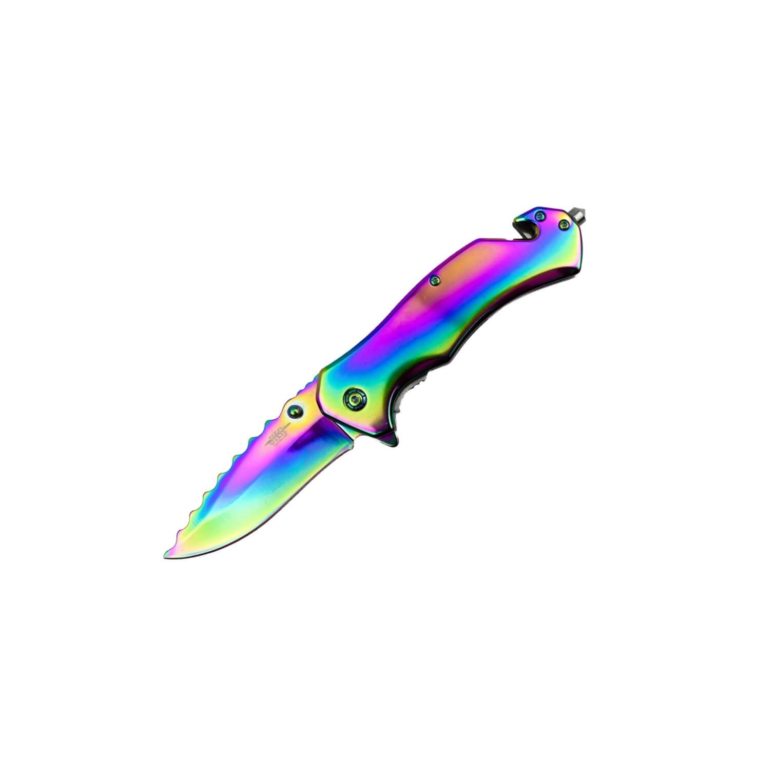 Navaja rainbow con hoja de 8.5 cm con linerlock y punta rompecris...
