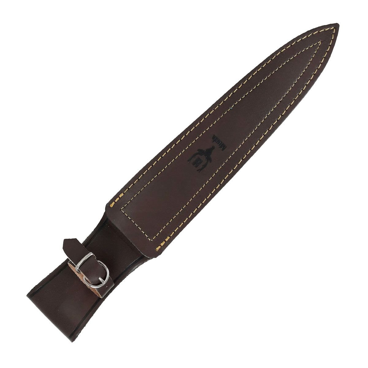 Cuchillo Bowie con puño de madera prensada y defensa latón