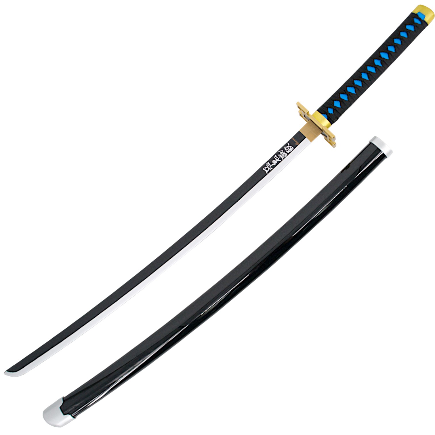 Demon Slayer Tokitou Muichirou schwarzes und blaues Bambus-Katana