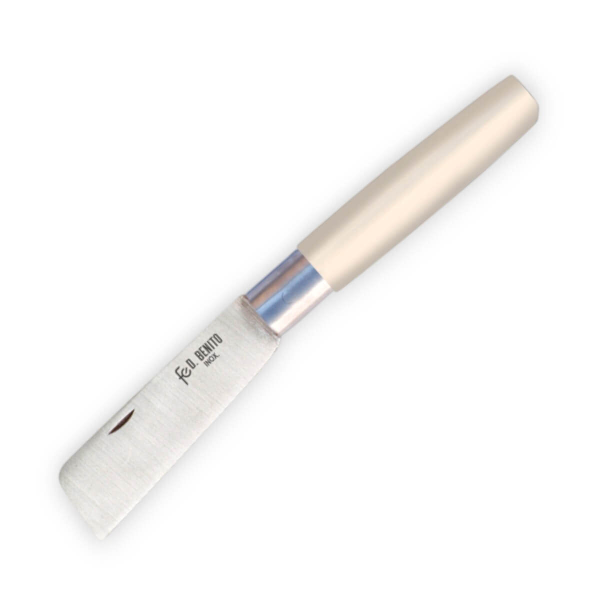 Navaja taponera con mango de fibra blanca y hoja punta cortada de...