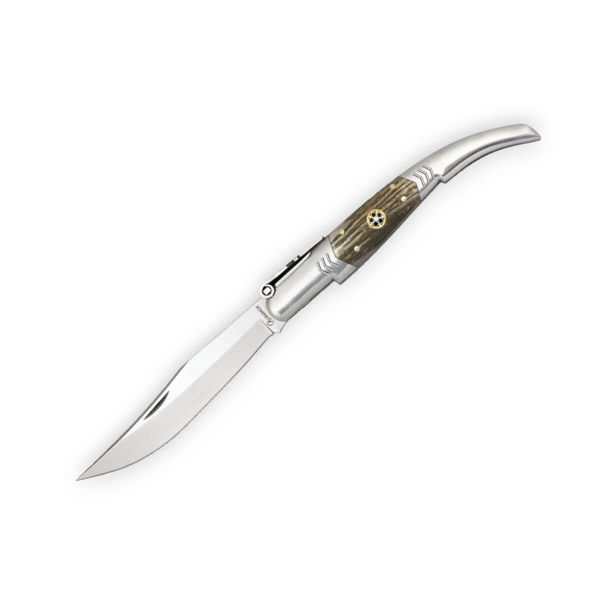 Arabic ratchet folding knife with stag horn handle and 10 cm blad...