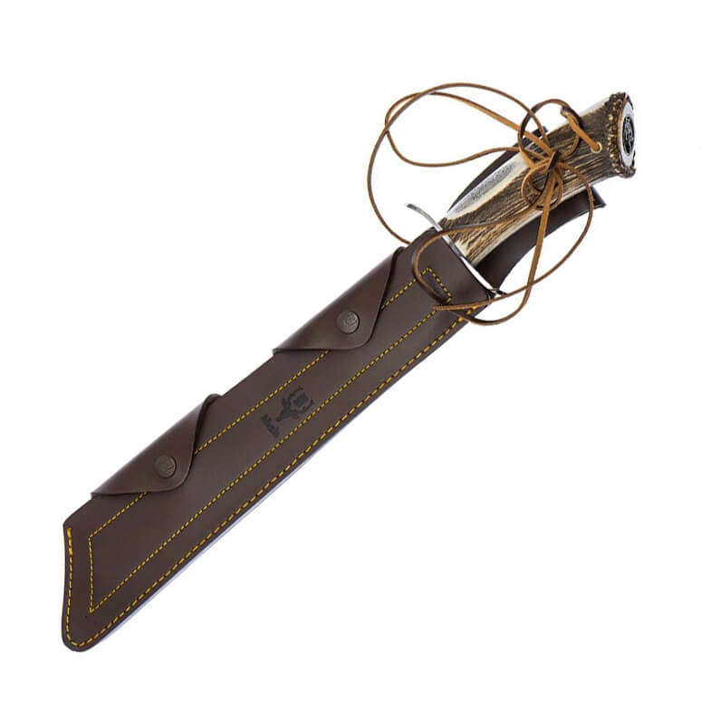 Machete de caza Muela Sherpa-28S con mango de asta de ciervo y hoja de 33 cm