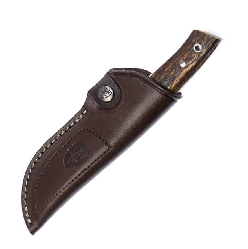 Cuchillo de caza Muela Kodiak con cachas de asta de ciervo y virola de alpaca