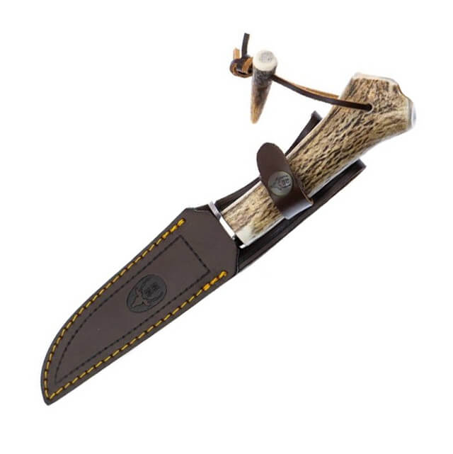Cuchillo de caza Muela Gred-13H con mango de asta de ciervo y hoja de 13 cm
