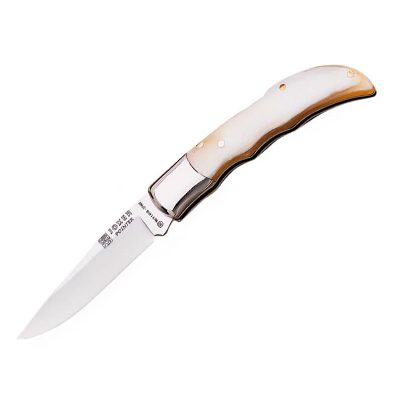 Canivete Joker Pointer com cabo em chifre de touro e ponteira com...