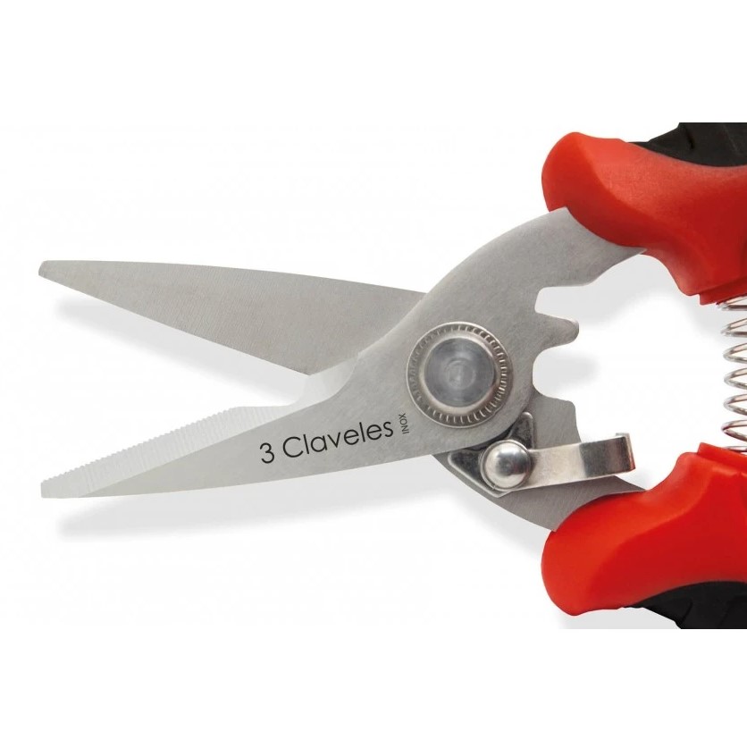 Tijeras corta todo de 18.5 cm con mango aislante 3 Claveles