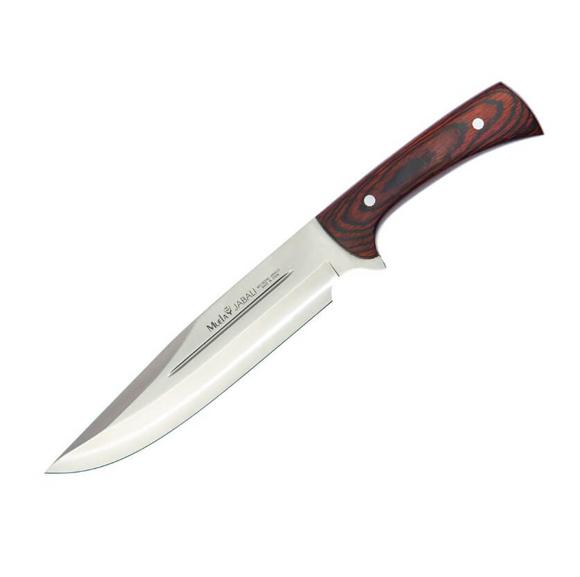 Cuchillo de caza Muela Jabalí con puño de madera prensada coral c...